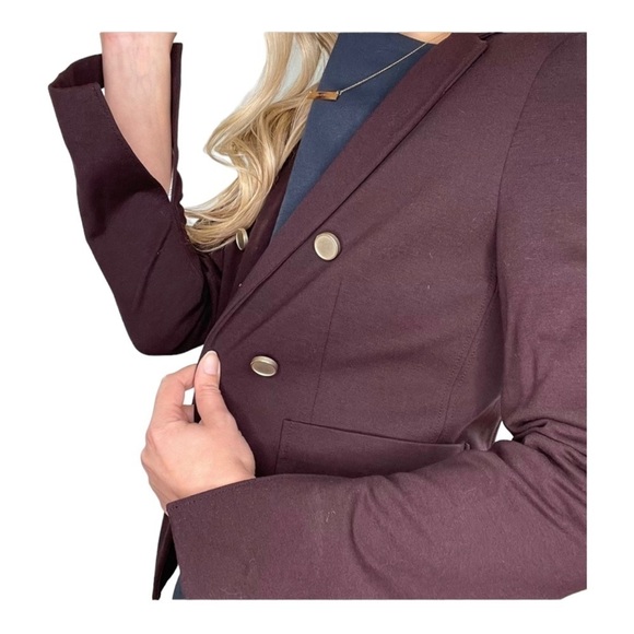 NWT THEORY x Revolve Jontia K Open Front Blazer Jacket Burgundy Size 4 Garnet - Picture 4 of 11